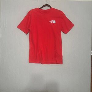The North Face Mens Red Circular Design Logo Graphic T-Shirt Size M NF0A811N